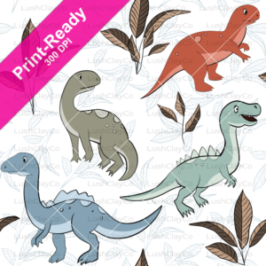 Forest Dinosaurs - White